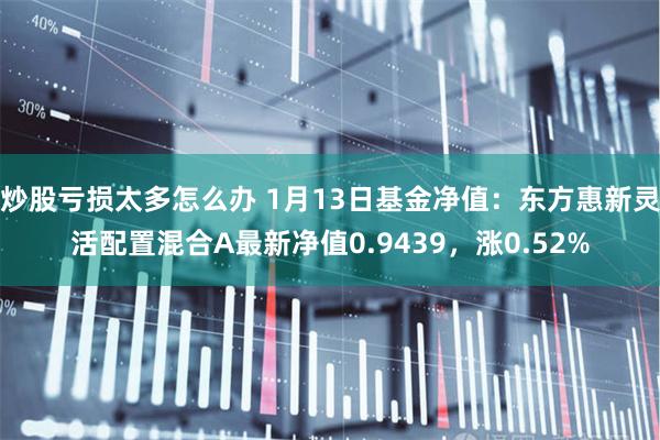 炒股亏损太多怎么办 1月13日基金净值：东方惠新灵活配置混合A最新净值0.9439，涨0.52%